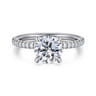Evelyn - 14K White Gold Round Diamond Engagement Ring - 0.18 ct