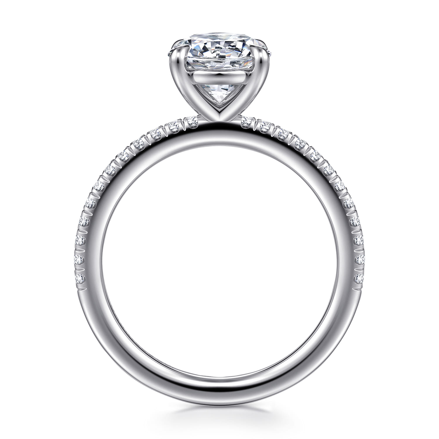Evelyn - 14K White Gold Round Diamond Engagement Ring - 0.18 ct - Shot 2