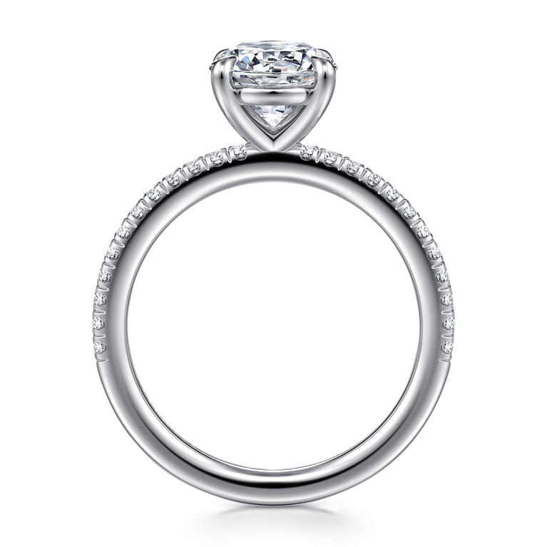 Evelyn - 14K White Gold Round Diamond Engagement Ring - 0.18 ct - Shot 2