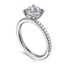 Evelyn - 14K White Gold Round Diamond Engagement Ring - 0.18 ct