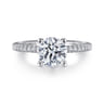 Evelyn - 14K White Gold Round Diamond Engagement Ring - 0.18 ct
