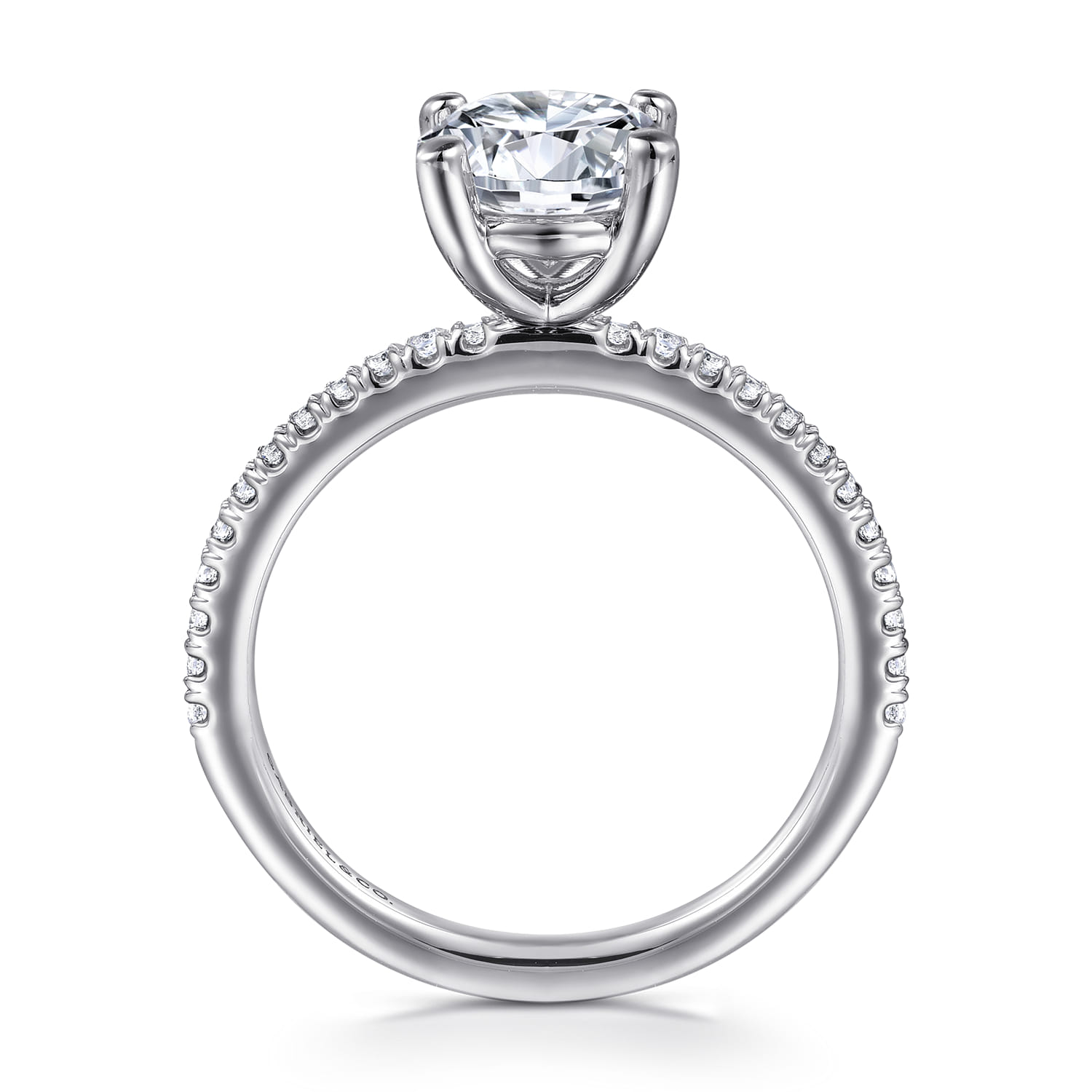 Evelyn - 14K White Gold Round Diamond Engagement Ring - 0.18 ct - Shot 2