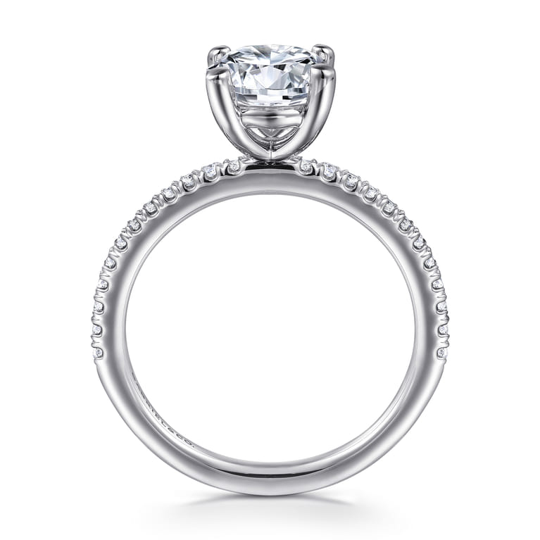 Evelyn - 14K White Gold Round Diamond Engagement Ring - 0.18 ct - Shot 2