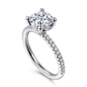 Evelyn - 14K White Gold Round Diamond Engagement Ring - 0.18 ct