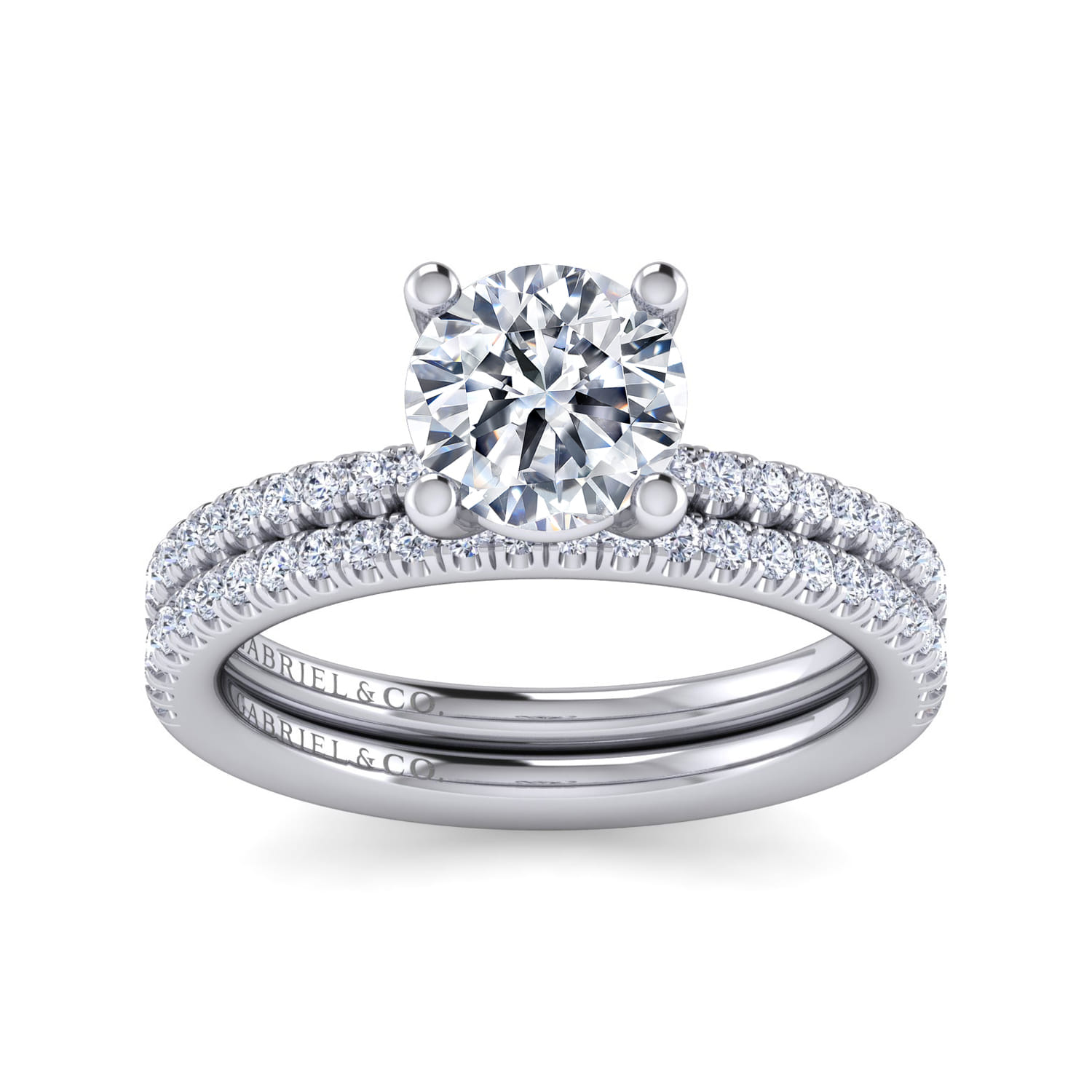 Evelyn - 14K White Gold Round Diamond Engagement Ring - 0.18 ct - Shot 4