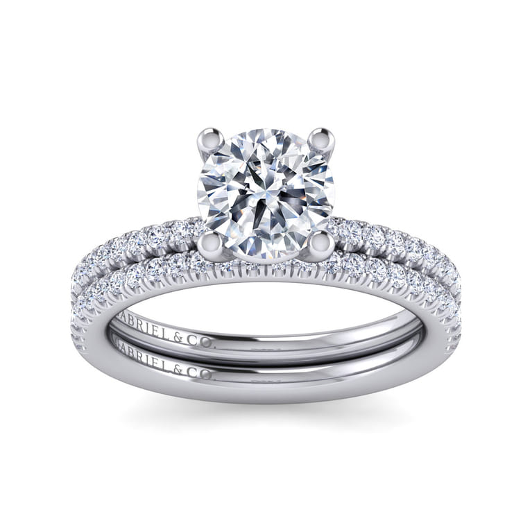 Evelyn - 14K White Gold Round Diamond Engagement Ring - 0.18 ct - Shot 4