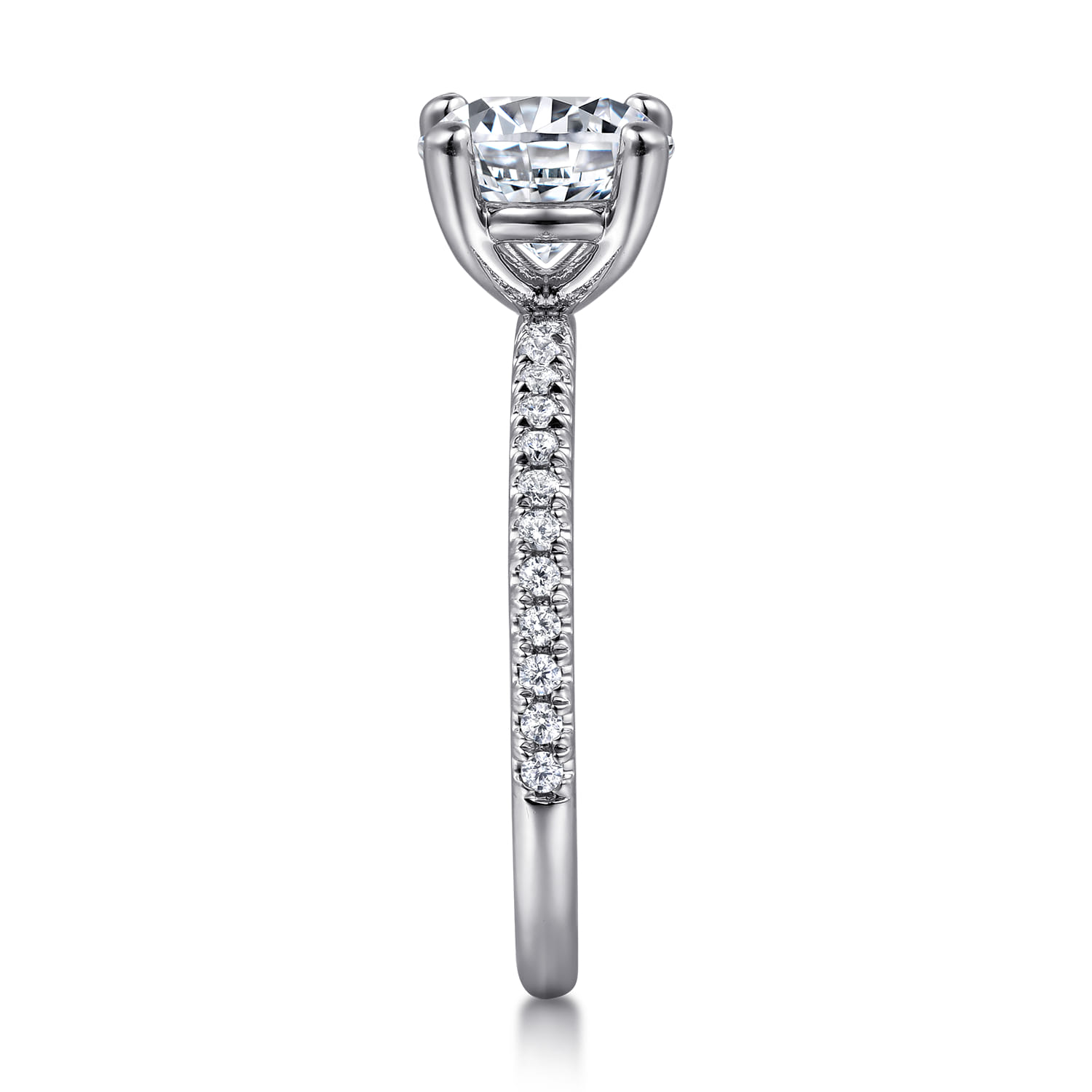 Evelyn - 14K White Gold Round Diamond Engagement Ring - 0.18 ct - Shot 5