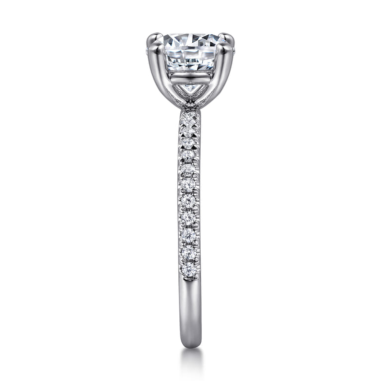 Evelyn - 14K White Gold Round Diamond Engagement Ring - 0.18 ct - Shot 5
