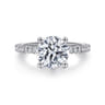 Evelyn - 14K White Gold Round Diamond Engagement Ring - 0.18 ct