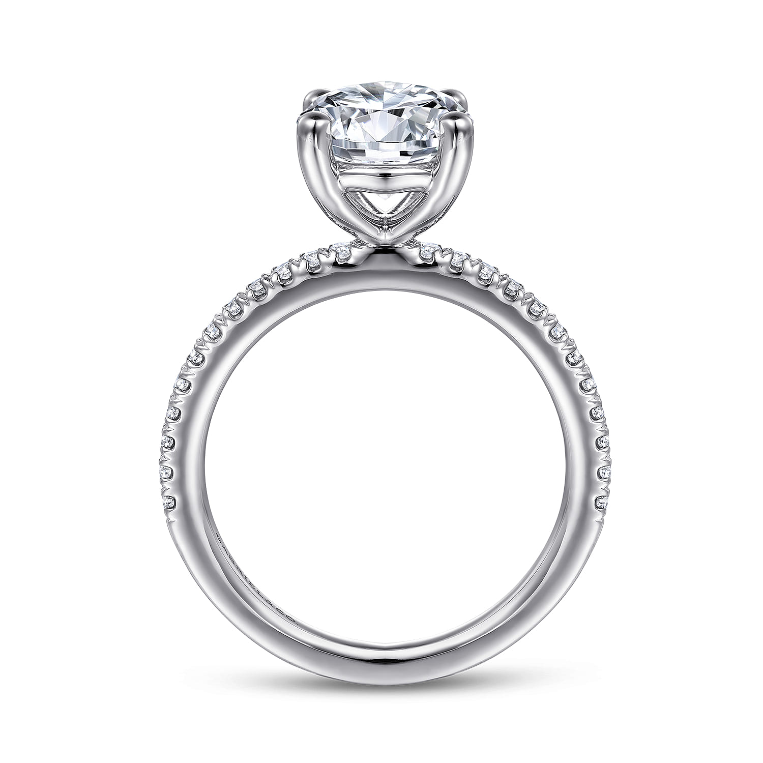 Evelyn - 14K White Gold Round Diamond Engagement Ring - 0.18 ct - Shot 2