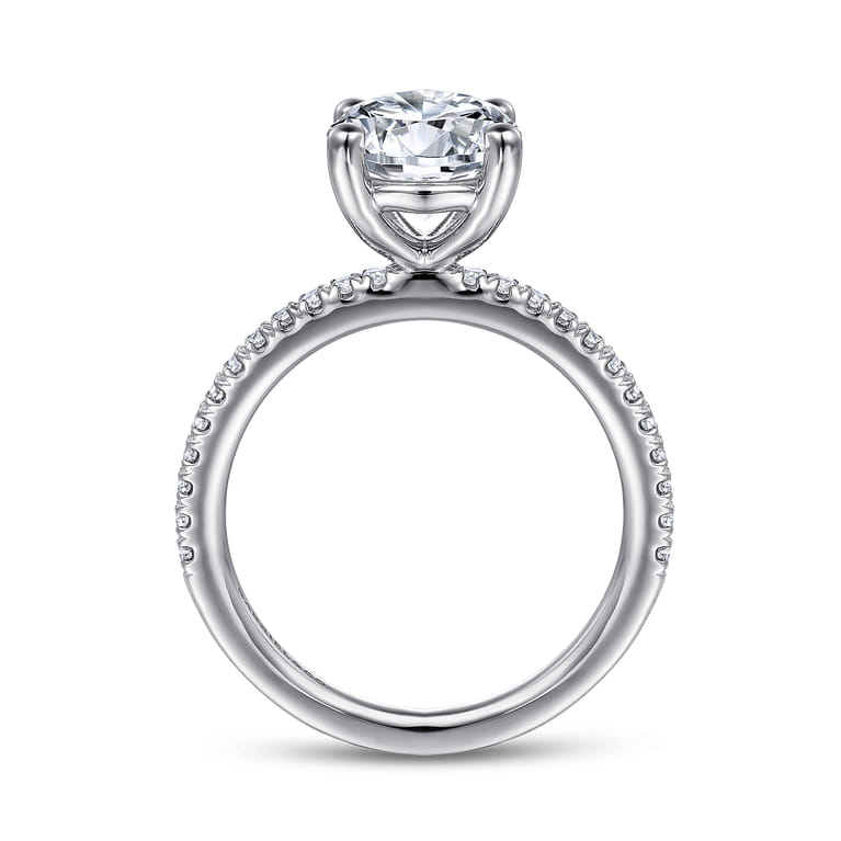 Evelyn - 14K White Gold Round Diamond Engagement Ring - 0.18 ct - Shot 2