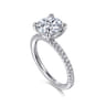 Evelyn - 14K White Gold Round Diamond Engagement Ring - 0.18 ct