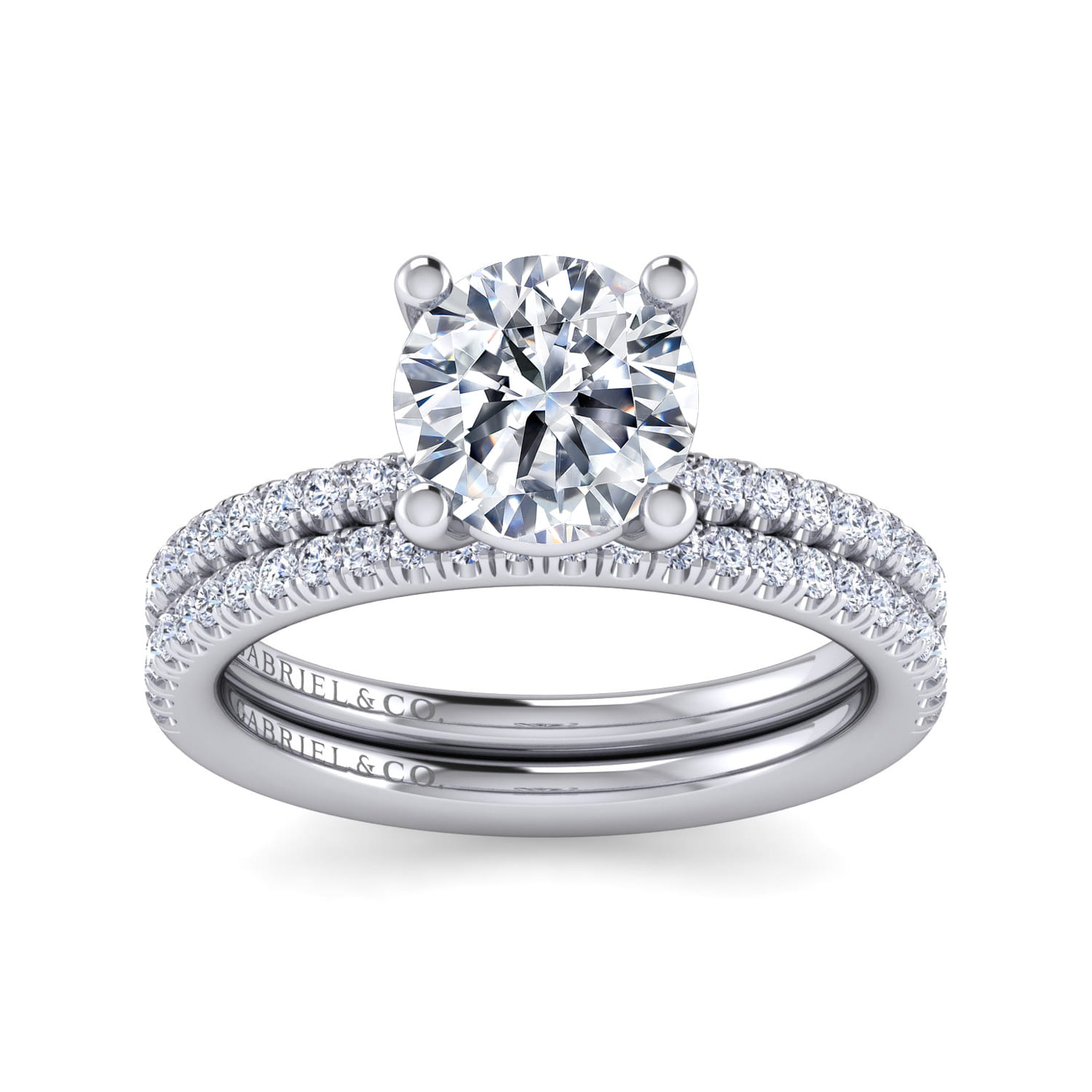 Evelyn - 14K White Gold Round Diamond Engagement Ring - 0.18 ct - Shot 4