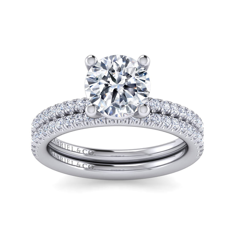 Evelyn - 14K White Gold Round Diamond Engagement Ring - 0.18 ct - Shot 4