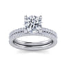 Evelyn - 14K White Gold Round Diamond Engagement Ring - 0.18 ct