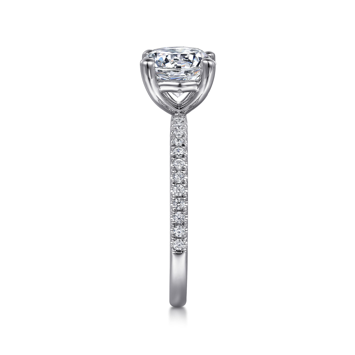 Evelyn - 14K White Gold Round Diamond Engagement Ring - 0.18 ct - Shot 5