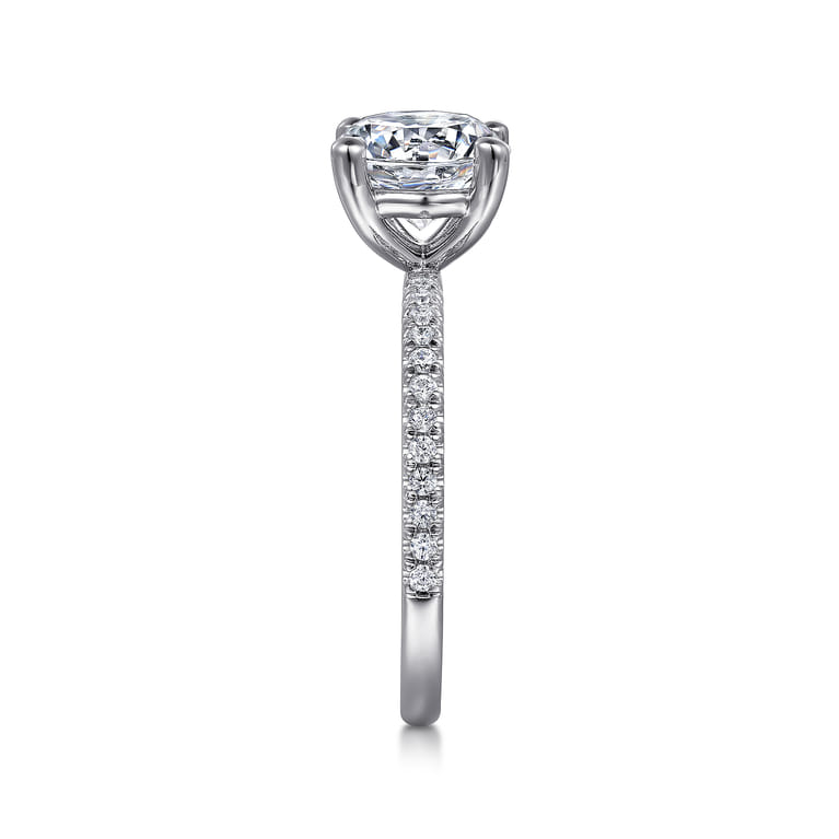 Evelyn - 14K White Gold Round Diamond Engagement Ring - 0.18 ct - Shot 5