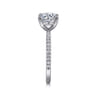 Evelyn - 14K White Gold Round Diamond Engagement Ring - 0.18 ct