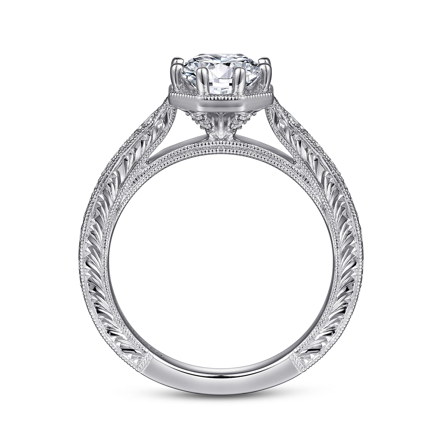 Heath - 14K White Gold Round Diamond Engagement Ring - 0.22 ct - Shot 2