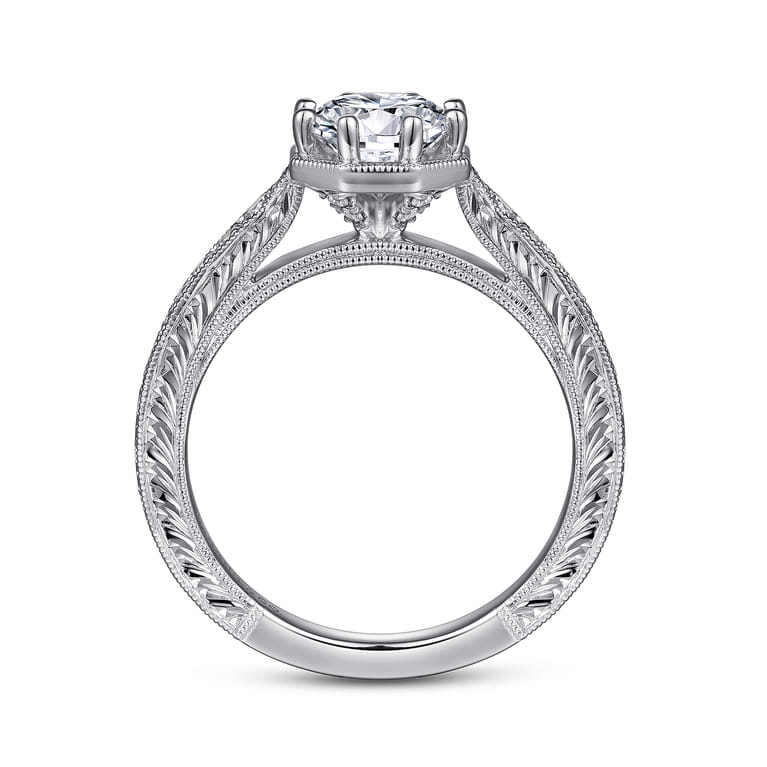 Heath - 14K White Gold Round Diamond Engagement Ring - 0.22 ct - Shot 2