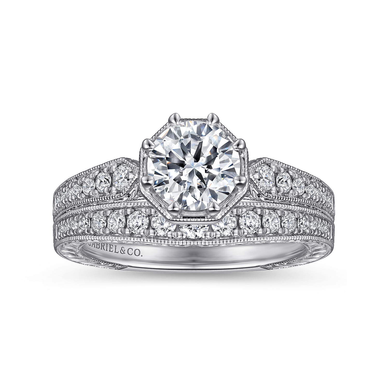 Heath - 14K White Gold Round Diamond Engagement Ring - 0.22 ct - Shot 4