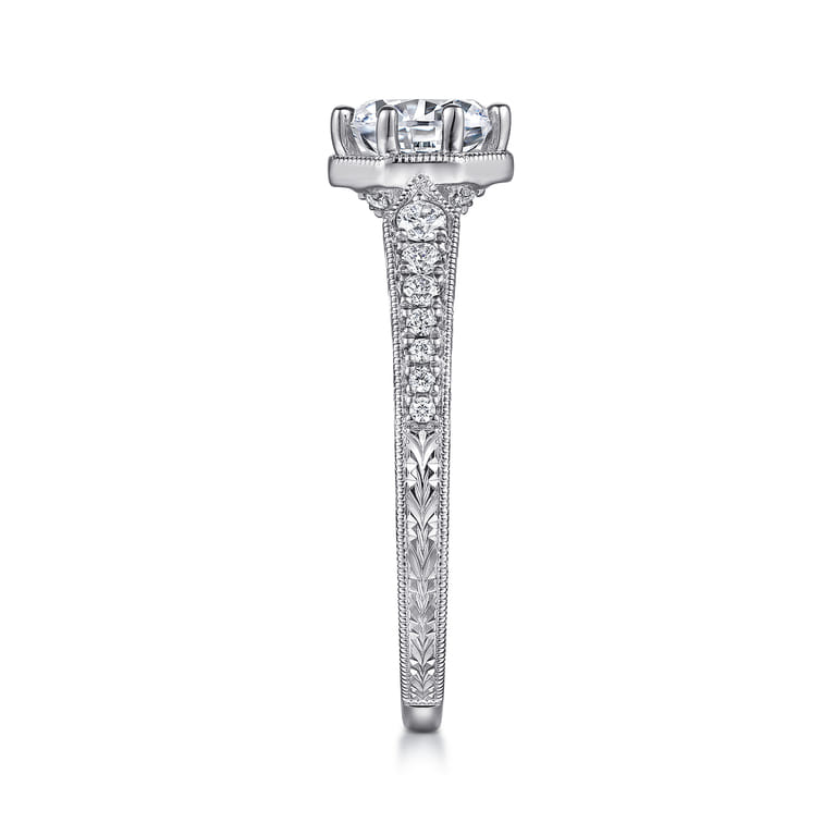 Heath - 14K White Gold Round Diamond Engagement Ring - 0.22 ct - Shot 5