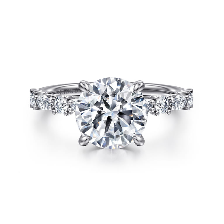 Juliet - 14K White Gold Round Diamond Engagement Ring - 0.5 ct - Shot 1