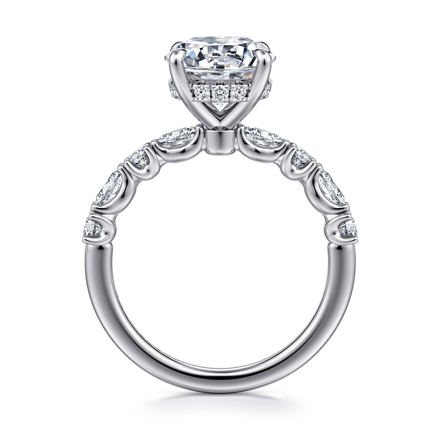 Juliet - 14K White Gold Round Diamond Engagement Ring - 0.5 ct - Shot 2
