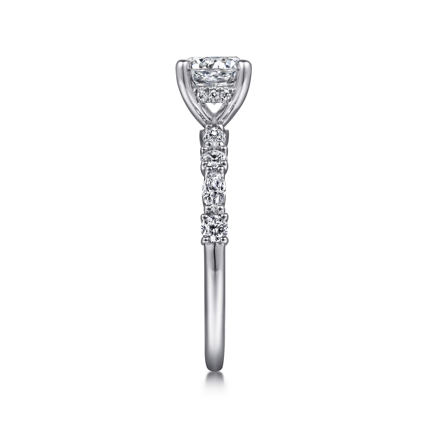 Juliet - 14K White Gold Round Diamond Engagement Ring - 0.46 ct - Shot 5