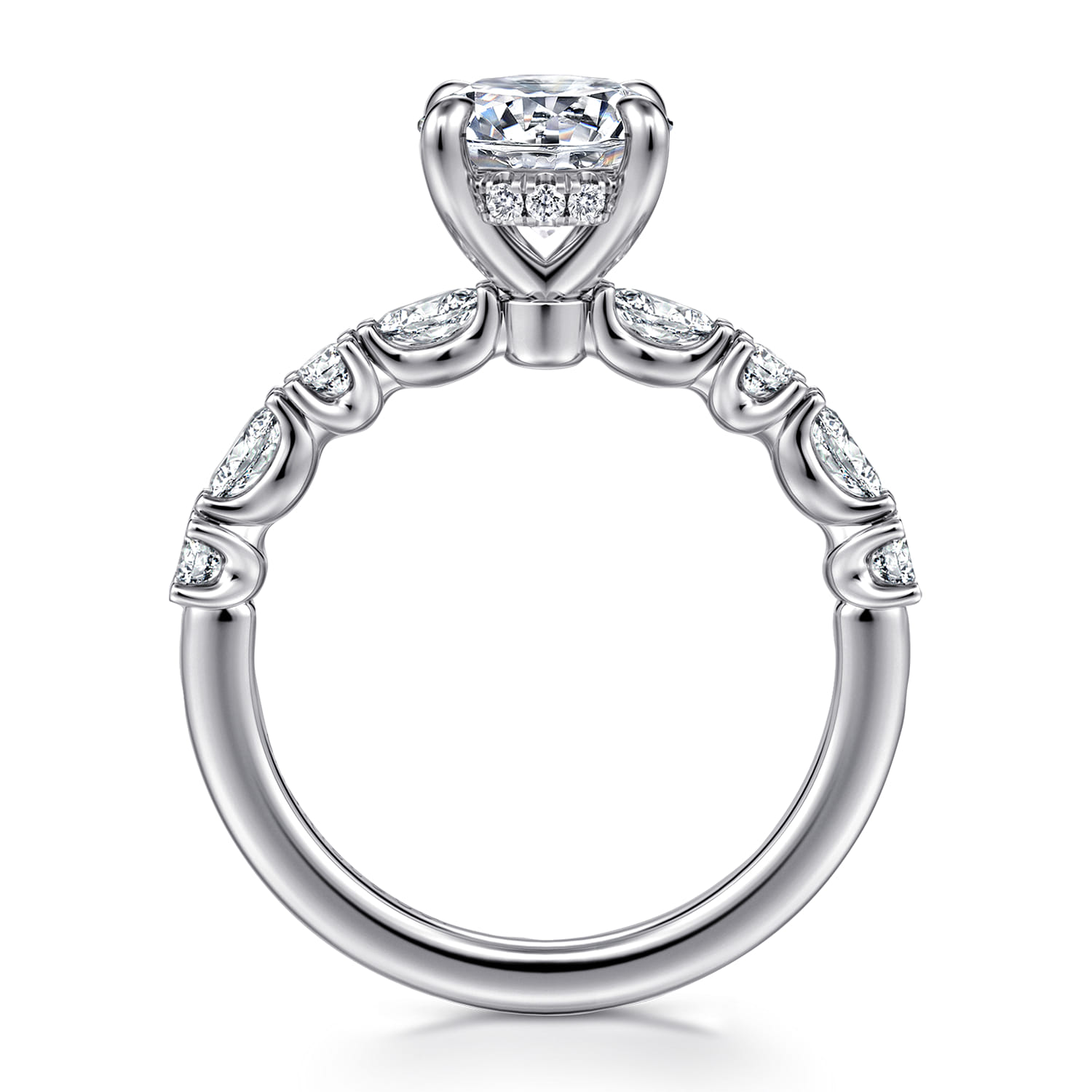 Juliet - 14K White Gold Round Diamond Engagement Ring - 0.47 ct - Shot 2