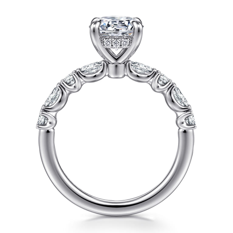 Juliet - 14K White Gold Round Diamond Engagement Ring - 0.47 ct - Shot 2