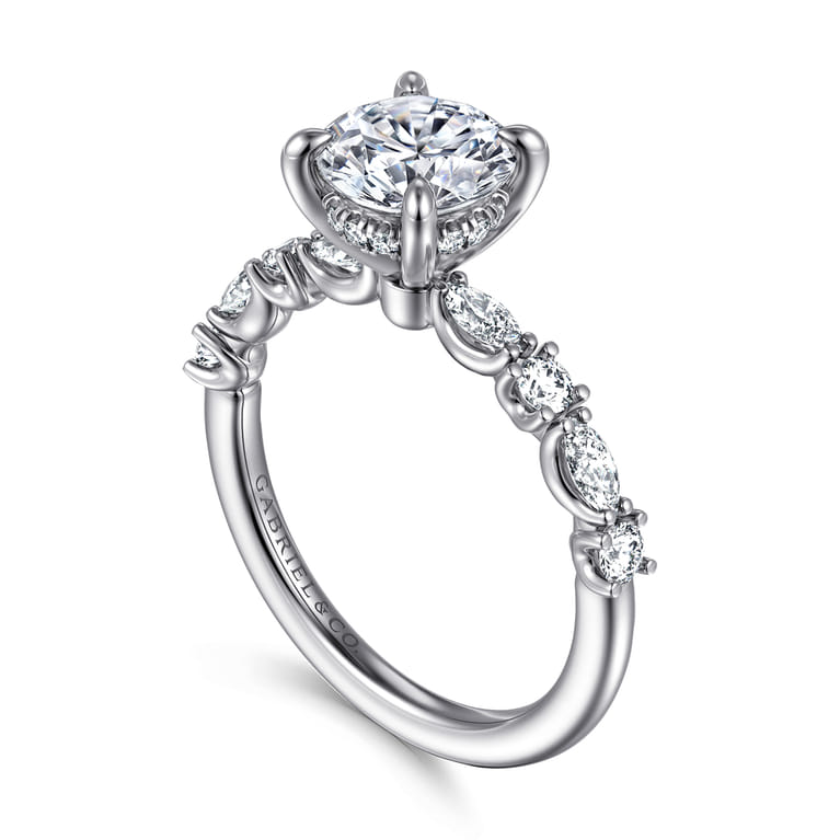 Juliet - 14K White Gold Round Diamond Engagement Ring - 0.47 ct - Shot 3
