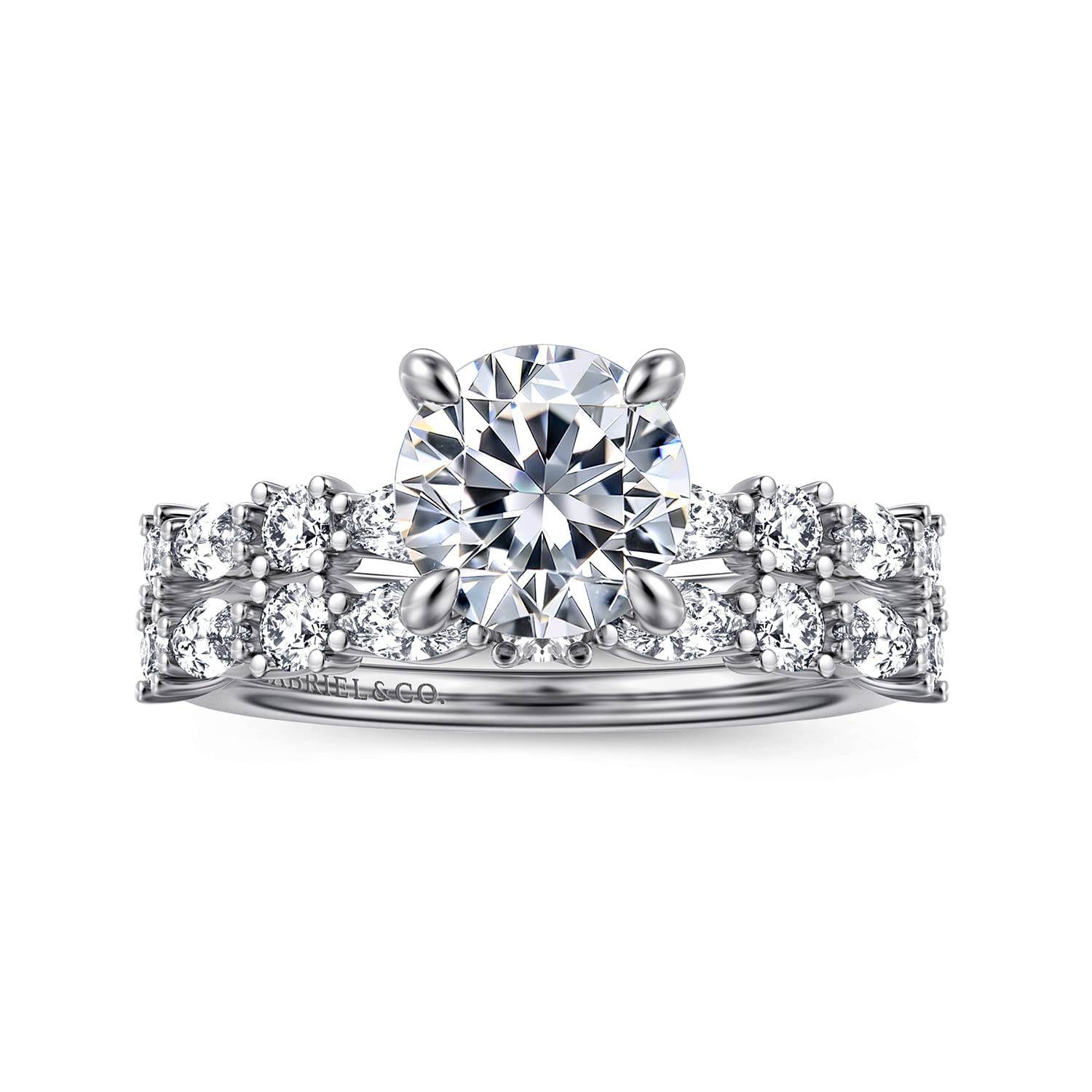 Juliet - 14K White Gold Round Diamond Engagement Ring - 0.47 ct - Shot 4
