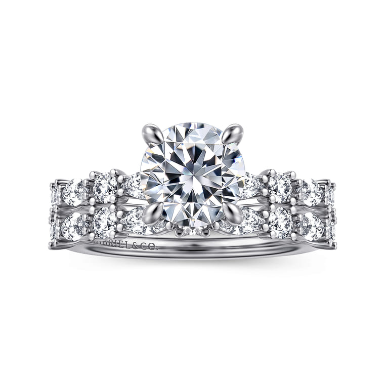 Juliet - 14K White Gold Round Diamond Engagement Ring - 0.47 ct - Shot 4