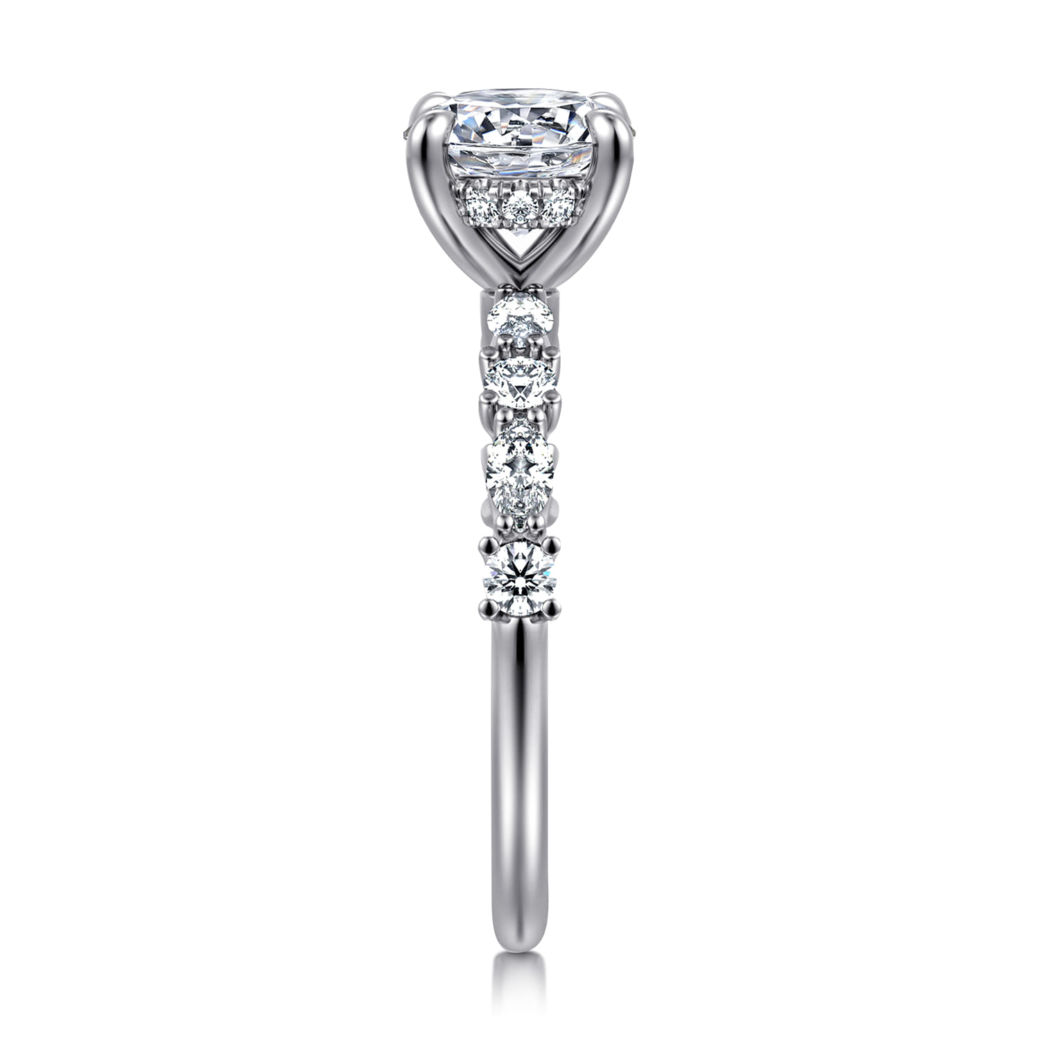 Juliet - 14K White Gold Round Diamond Engagement Ring - 0.47 ct - Shot 5