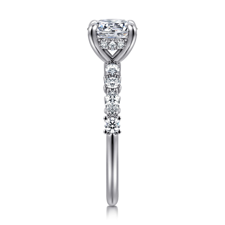 Juliet - 14K White Gold Round Diamond Engagement Ring - 0.47 ct - Shot 5