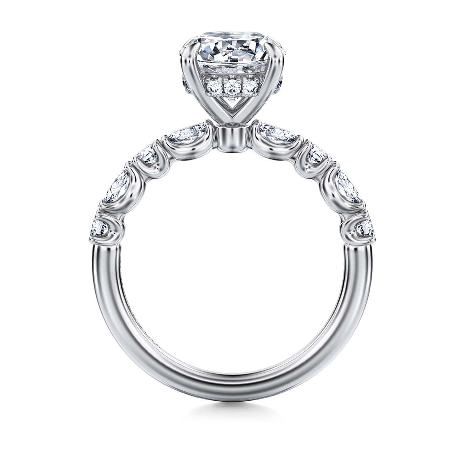 Juliet - 14K White Gold Round Diamond Engagement Ring - 0.48 ct - Shot 2