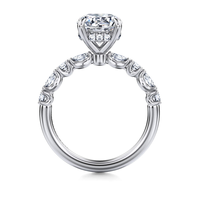 Juliet - 14K White Gold Round Diamond Engagement Ring - 0.48 ct - Shot 2