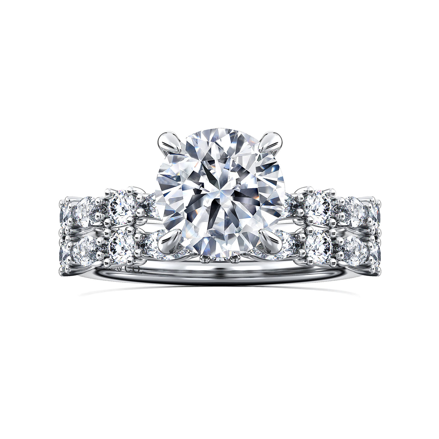 Juliet - 14K White Gold Round Diamond Engagement Ring - 0.48 ct - Shot 4
