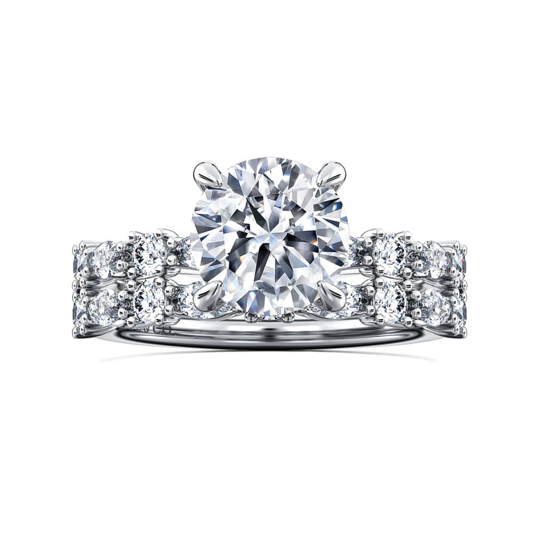 Juliet - 14K White Gold Round Diamond Engagement Ring - 0.48 ct - Shot 4