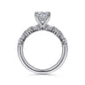 Leanna - 14K White Gold Baguette and Round Diamond Engagement Ring - 0.7 ct