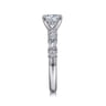 Leanna - 14K White Gold Baguette and Round Diamond Engagement Ring - 0.7 ct