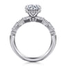 Leanna - 14K White Gold Baguette and Round Diamond Engagement Ring - 0.7 ct
