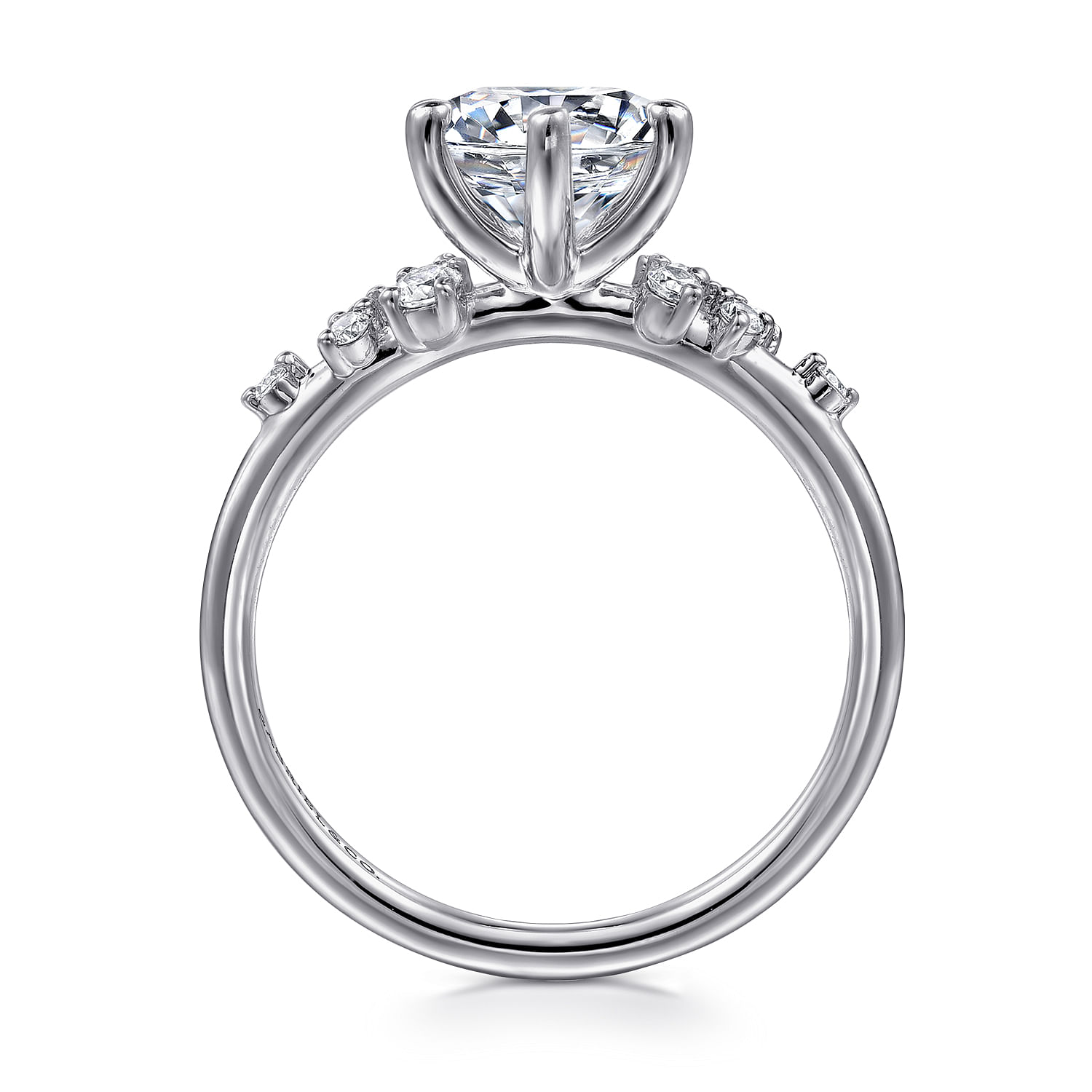 Reena - 14K White Gold Round Diamond Engagement Ring - 0.18 ct - Shot 2