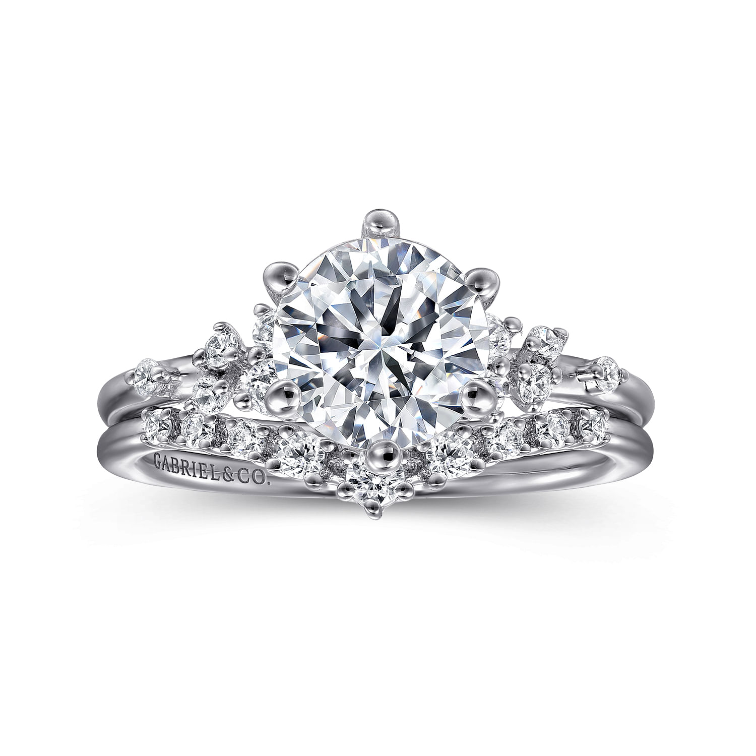 Reena - 14K White Gold Round Diamond Engagement Ring - 0.18 ct - Shot 4