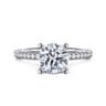Emberlynn - 14K White Gold Round Diamond Engagement Ring - 0.15 ct