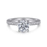 Stasia - 14K White Gold Round Cut Diamond Engagement Ring - 0.2 ct