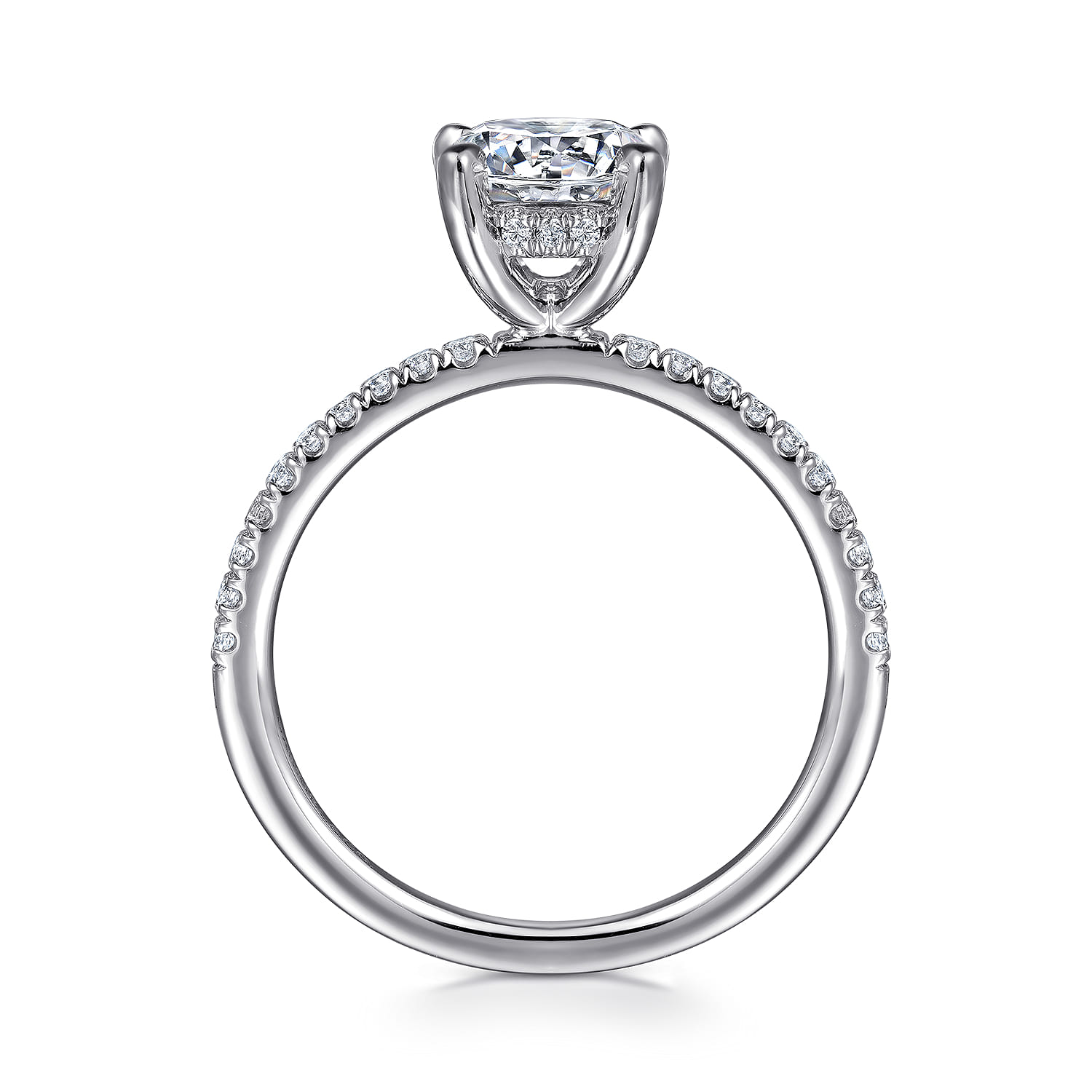 Stasia - 14K White Gold Round Cut Diamond Engagement Ring - 0.2 ct - Shot 2
