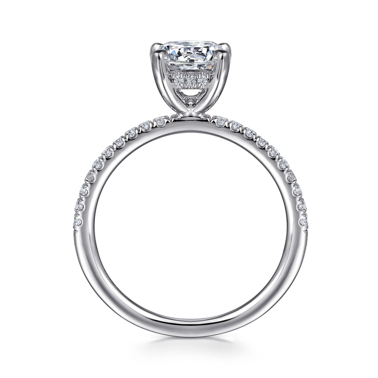 Stasia - 14K White Gold Round Cut Diamond Engagement Ring - 0.2 ct - Shot 2