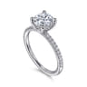 Stasia - 14K White Gold Round Cut Diamond Engagement Ring - 0.2 ct